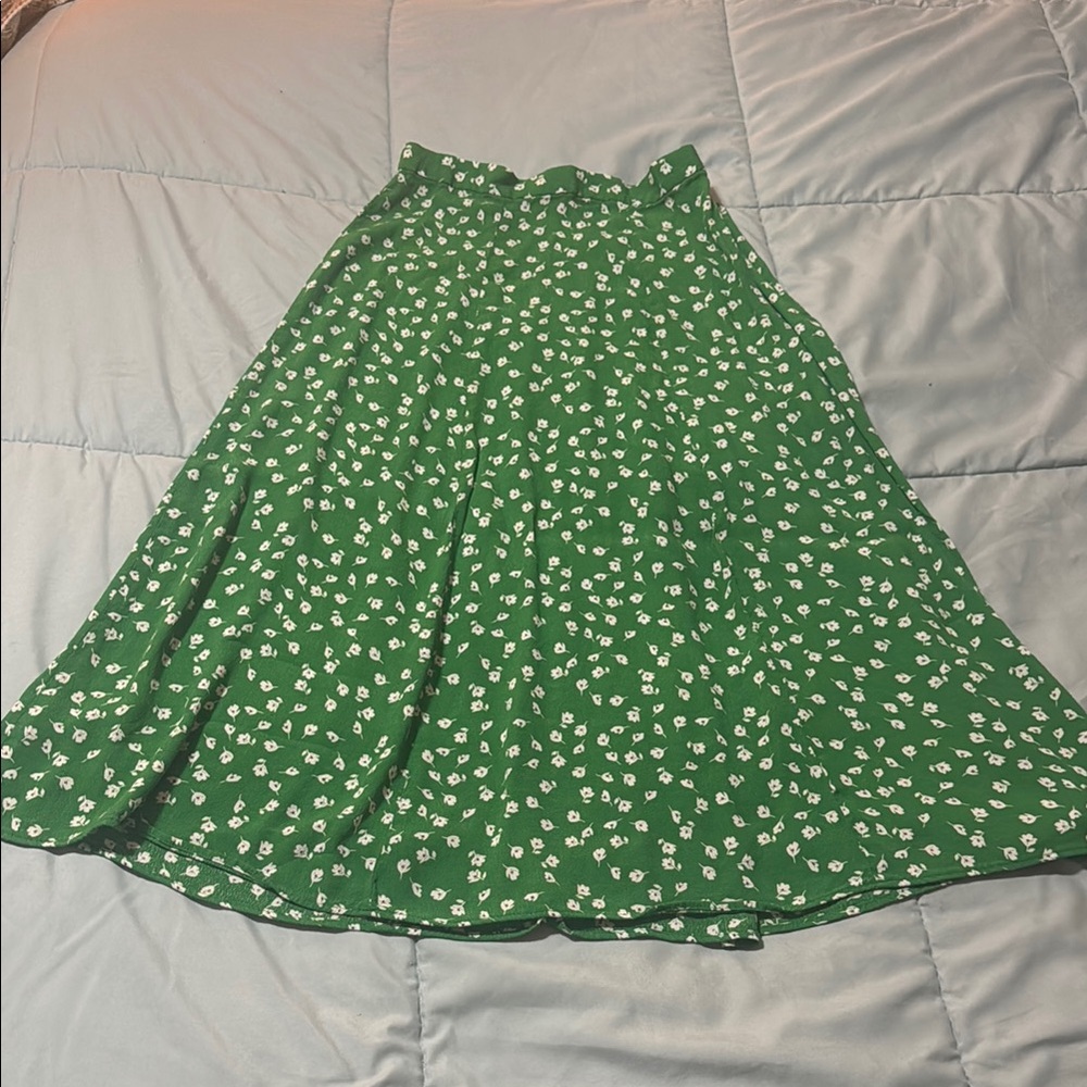 Floral Green Skirt